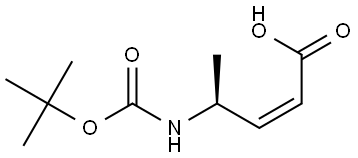 (S,Z)-4-(叔丁氧基羰基)氨基)戊-2-烯酸, 2072117-05-4, 结构式