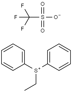 Sulfonium, ethyldiphenyl-, 1,1,1-trifluoromethanesulfonate (1:1) Struktur
