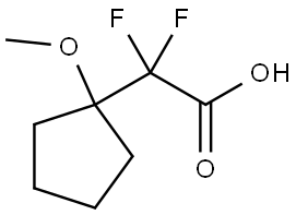 Cyclopentaneacetic acid, α,α-difluoro-1-methoxy- Struktur