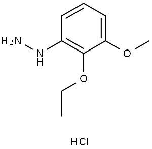Hydrazine, (2-ethoxy-3-methoxyphenyl)-, hydrochloride (1:1) Struktur