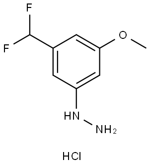 Hydrazine, [3-(difluoromethyl)-5-methoxyphenyl]-, hydrochloride (1:1) Struktur