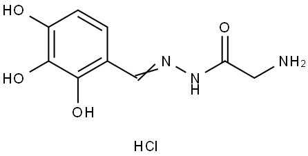 Glycine, (2,3,4-trihydroxybenzylidene)hydrazide, monohydrochloride Struktur
