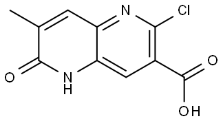 2-Chloro-7-methyl-6-oxo-5,6-dihydro-1,5-naphthyridine-3-carboxylic acid Struktur