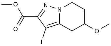 Methyl 3-iodo-5-methoxy-4,5,6,7-tetrahydropyrazolo[1,5-a]pyridine-2-carboxylate Struktur