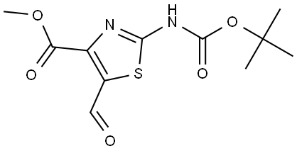 Methyl 2-((tert-butoxycarbonyl)amino)-5-formylthiazole-4-carboxylate Struktur