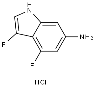 3,4-二氟-1H-吲哚-6-胺盐酸盐, 3094354-52-3, 结构式