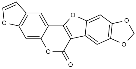 6H-[1,3]Dioxolo[5,6]benzofuro[3,2-c]furo[3,2-g][1]benzopyran-6-one Struktur