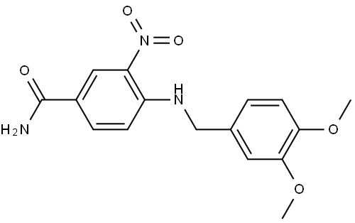 Benzamide, 4-[[(3,4-dimethoxyphenyl)methyl]amino]-3-nitro- Struktur