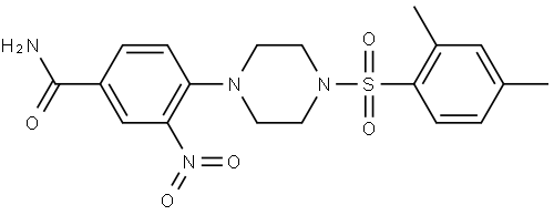 Benzamide, 4-[4-[(2,4-dimethylphenyl)sulfonyl]-1-piperazinyl]-3-nitro- Struktur
