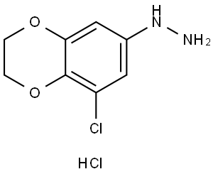Hydrazine, (8-chloro-2,3-dihydro-1,4-benzodioxin-6-yl)-, hydrochloride (1:1) Structure
