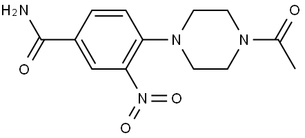 Benzamide, 4-(4-acetyl-1-piperazinyl)-3-nitro- Struktur