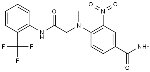 Benzamide, 4-[methyl[2-oxo-2-[[2-(trifluoromethyl)phenyl]amino]ethyl]amino]-3-nitro- Struktur