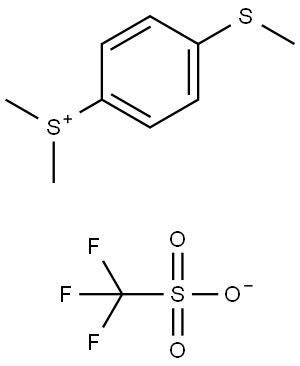 Sulfonium, dimethyl[4-(methylthio)phenyl]-, 1,1,1-trifluoromethanesulfonate (1:1) Struktur