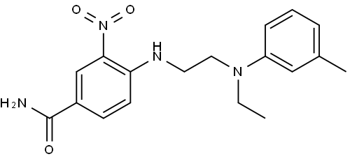 Benzamide, 4-[[2-[ethyl(3-methylphenyl)amino]ethyl]amino]-3-nitro- Struktur