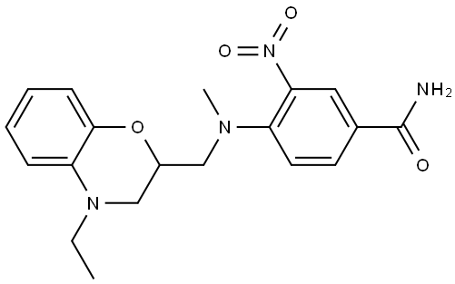 Benzamide, 4-[[(4-ethyl-3,4-dihydro-2H-1,4-benzoxazin-2-yl)methyl]methylamino]-3-nitro- Struktur