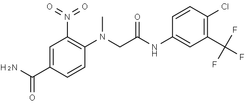 Benzamide, 4-[[2-[[4-chloro-3-(trifluoromethyl)phenyl]amino]-2-oxoethyl]methylamino]-3-nitro- Structure