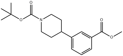 tert-butyl 4-(3-(methoxycarbonyl)phenyl)piperidine-1-carboxylate Struktur