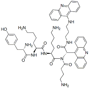 N-((9-acridinyl)-4-aminobutanoyl-tyrosyl-lysyl-lysyl-glycyl)-N'-(9-acridinyl)-1,3-diaminopropane Struktur