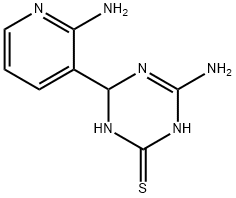 4-AMINO-6-(2-AMINOPYRIDIN-3-YL)-1,6-DIHYDRO-1,3,5-TRIAZINE-2-THIOL, 1142208-80-7, 结构式