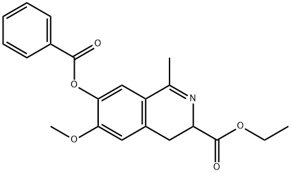 3-Isoquinolinecarboxylic  acid,  7-(benzoyloxy)-3,4-dihydro-6-methoxy-1-methyl-,  ethyl  ester Struktur