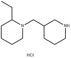 2-Ethyl-1-(3-piperidinylmethyl)piperidinedihydrochloride Struktur