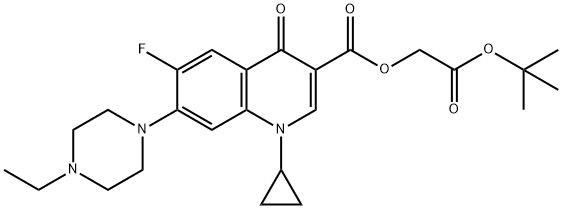 3-Quinolinecarboxylic acid, 1-cyclopropyl-7-(4-ethyl-1-piperazinyl)-6-fluoro-1,4-dihydro-4-oxo-, 2-(1,1-diMethylethoxy)-2-oxoethyl ester Struktur