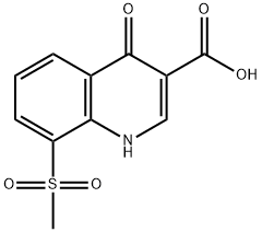 3-Quinolinecarboxylic  acid,  1,4-dihydro-8-(methylsulfonyl)-4-oxo- Struktur