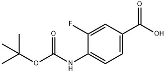 Benzoic acid, 4-[[(1,1-dimethylethoxy)carbonyl]amino]-3-fluoro- Struktur