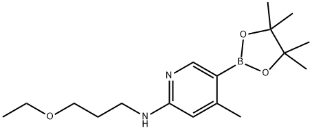 N-(3-ethoxypropyl)-4-Methyl-5-(4,4,5,5-tetraMethyl-1,3,2-dioxaborolan-2-yl)pyridin-2-aMine Struktur