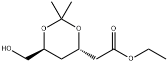 ETHYL (3R,5S)-6-HYDROXY-3,5-O-ISO-PROPYLIDENE-3,5-DIHYDROXYHEXANOATE Struktur