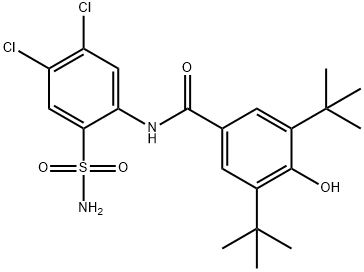 Benzamide, N-(2-(aminosulfonyl)-4,5-dichlorophenyl)-3,5-bis(1,1-dimeth ylethyl)-4-hydroxy- Struktur