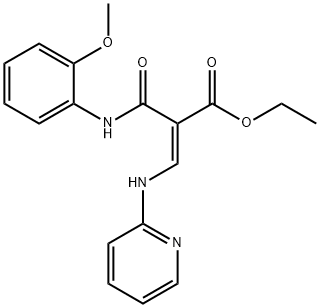 ethyl (E)-2-[(2-methoxyphenyl)carbamoyl]-3-(pyridin-2-ylamino)prop-2-e noate Struktur