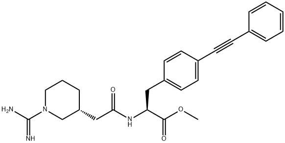 N-[[(3R)-1-(AMINOIMINOMETHYL)-3-PIPERIDINYL]ACETYL]-4-(PHENYLETHYNYL)-L-PHENYLALANINE METHYL ESTER TRIFLUOROACETATE Struktur