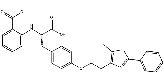(S)-2-(1-CARBOXY-2-(4-[2-(5-METHYL-2-PHENYLOXAZOL-4-YL)ETHOXY]PHENYL)ETHYLAMINO)BENZOIC ACID METHYL ESTER|化合物 T27513