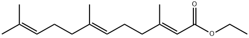 (2E,6E)-3,7,11-Trimethyl-2,6,10-dodecatrienoic acid ethyl ester Struktur