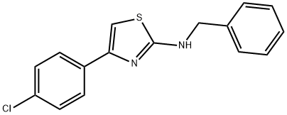 N-BENZYL-4-(4-CHLOROPHENYL)-1,3-THIAZOL-2-AMINE, 21344-81-0, 结构式
