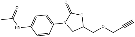 4'-[2-Oxo-5-[(2-propynyloxy)methyl]-3-oxazolidinyl]acetanilide Struktur