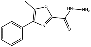 5-甲基-4-苯基-1,3-恶唑-2-甲酰肼, 33123-86-3, 结构式