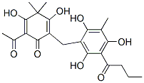 2-Acetyl-3,5-dihydroxy-4,4-dimethyl-6-[[2,4,6-trihydroxy-3-methyl-5-(1-oxobutyl)phenyl]methyl]-2,5-cyclohexadien-1-one|化合物 Acetylflavaspidic acid