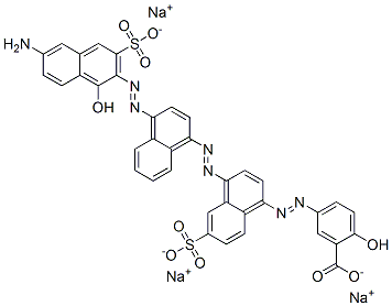 trisodium 5-[[4-[[4-[(6-amino-1-hydroxy-3-sulphonato-2-naphthyl)azo]-1-naphthyl]azo]-6-sulphonato-1-naphthyl]azo]salicylate  Structure