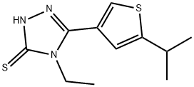 4-乙基-5-(5-异丙基噻吩-3-基)-4H-1,2,4-三唑-3-硫醇, 438230-75-2, 结构式