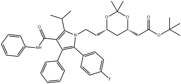 (4S,6S)-6-[2-[2-(4-Fluorophenyl)-5-(1-methylethyl)-3-phenyl-4-[(phenylamino)carbonyl]-1H-pyrrol-1-yl]ethyl]-2,2-dimethyl-1,3-dioxane-4-acetic Acid 1,1-Dimethylethyl Ester|(3S,5S)-阿托伐他汀丙酮叔丁酯