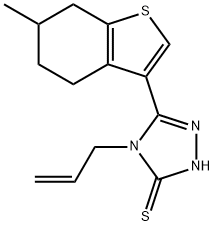 4-ALLYL-5-(6-METHYL-4,5,6,7-TETRAHYDRO-1-BENZOTHIEN-3-YL)-4H-1,2,4-TRIAZOLE-3-THIOL Struktur