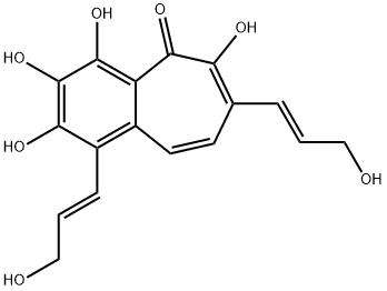 2,3,4,6-Tetrahydroxy-1,7-bis[(E)-3-hydroxy-1-propenyl]-5H-benzocyclohepten-5-one Structure