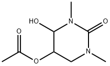 5-(Acetyloxy)-3,4,5,6-tetrahydro-4-hydroxy-1,3-dimethyl-2(1H)-pyrimidinone Struktur
