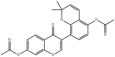 7-(Acetyloxy)-3-[5-(acetyloxy)-2,2-dimethyl-2H-1-benzopyran-6-yl]-4H-1-benzopyran-4-one Struktur