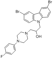 1-(3,6-DIBROMO-CARBAZOL-9-YL)-3-[4-(4-FLUORO-PHENYL)-PIPERAZIN-1-YL]-PROPAN-2-OL Structure