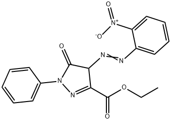 ethyl 4,5-dihydro-4-[(2-nitrophenyl)azo]-5-oxo-1-phenyl-1H-pyrazole-3-carboxylate  Struktur
