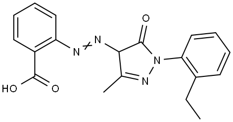 2-[[1-(2-ethylphenyl)-4,5-dihydro-3-methyl-5-oxo-1H-pyrazol-4-yl]azo]benzoic acid  Struktur