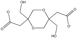 [5-(acetyloxymethyl)-1,4-dioxan-2-yl]methyl acetate Struktur